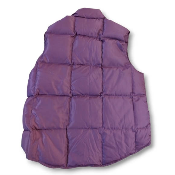 Land's End Goose Down Burgundy Puffer Vest - Picture 6 of 7